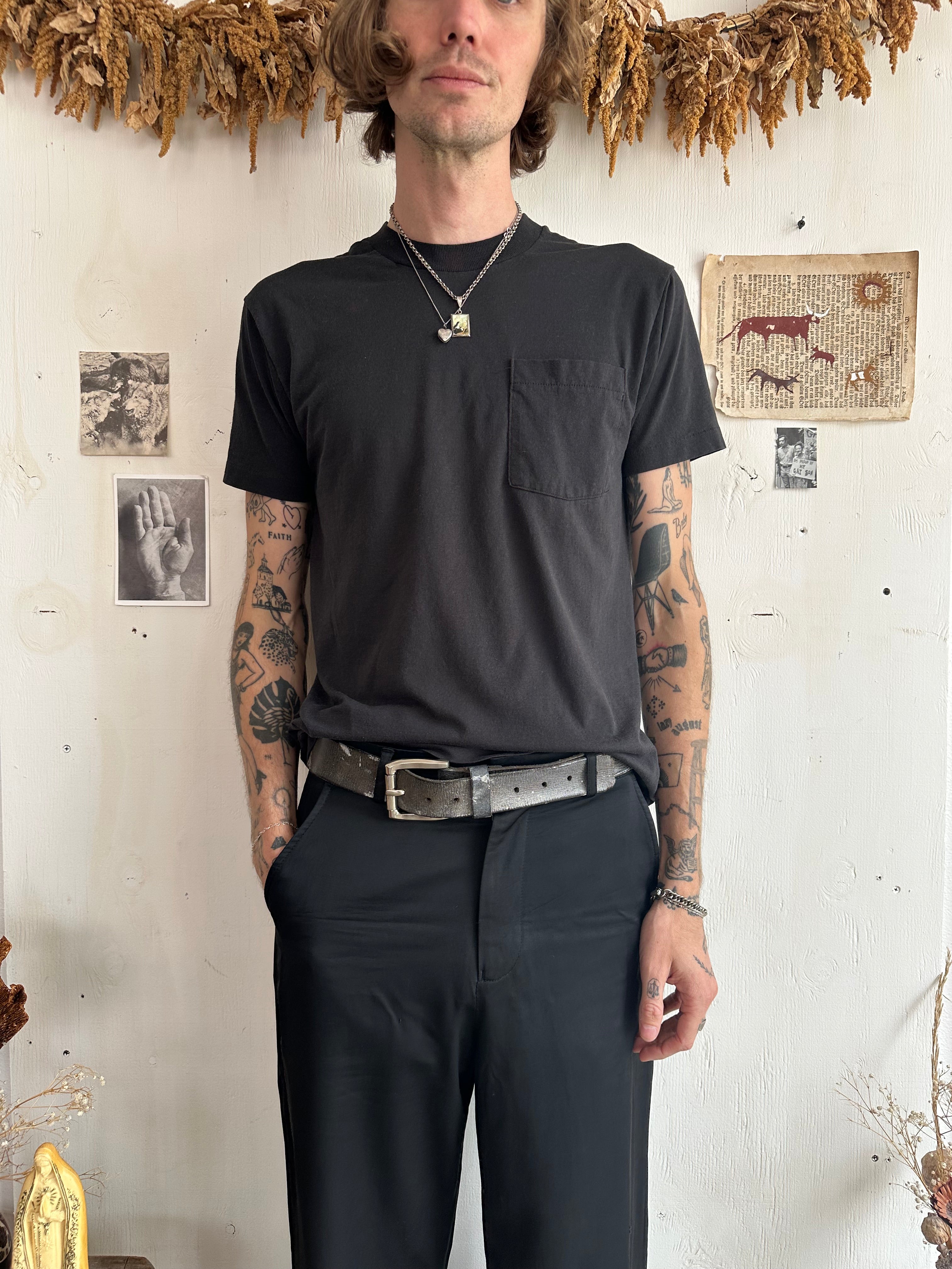1980s Thin Black Pocket Tee (M)