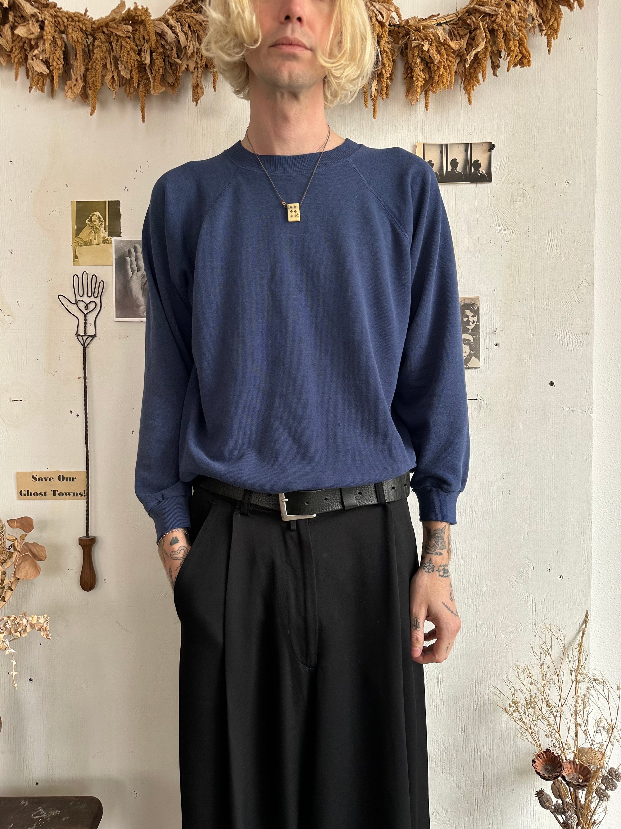 1980s Faded Navy Crewneck