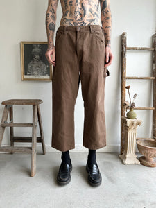 1990s Brown Dickies Cropped Carpenter Pants (36 x 25)