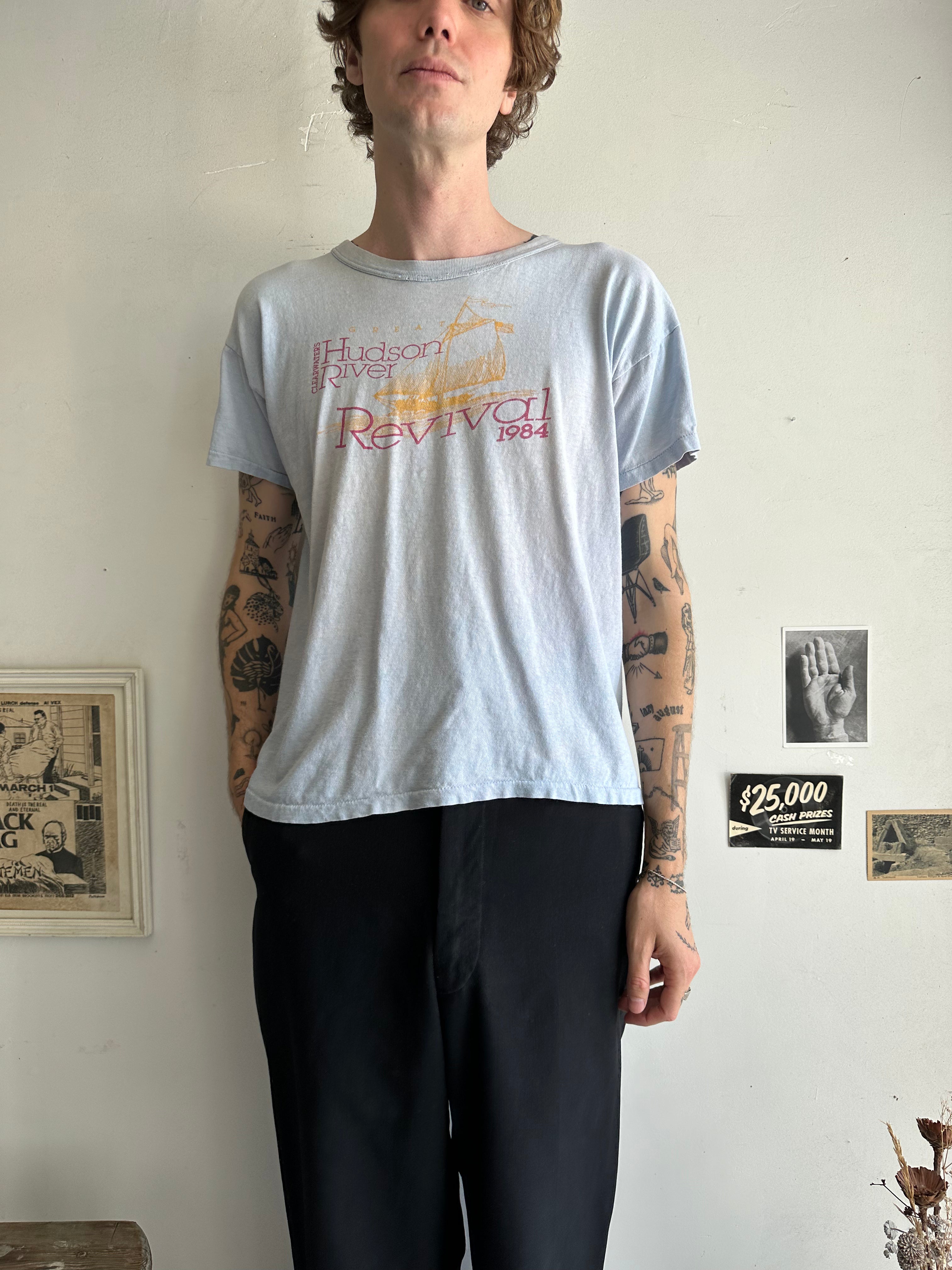 1984 Sunfaded Hudson Revival Tee (Boxy L)