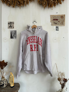 1990s Thrashed and Repaired Rensselaer Hoodie (Boxy L/XL)