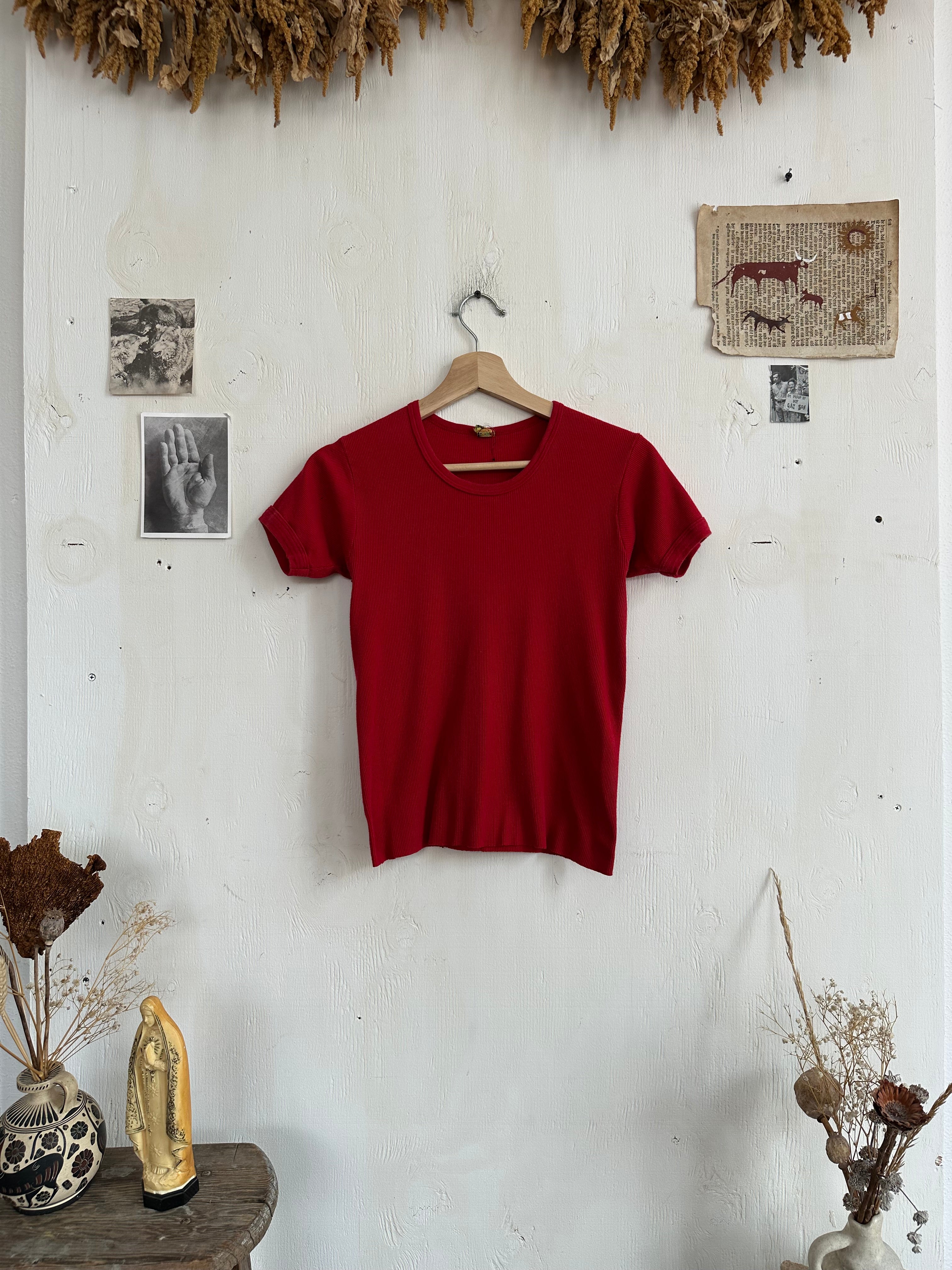 1970s Chopped Ribbed Red Blank (S)