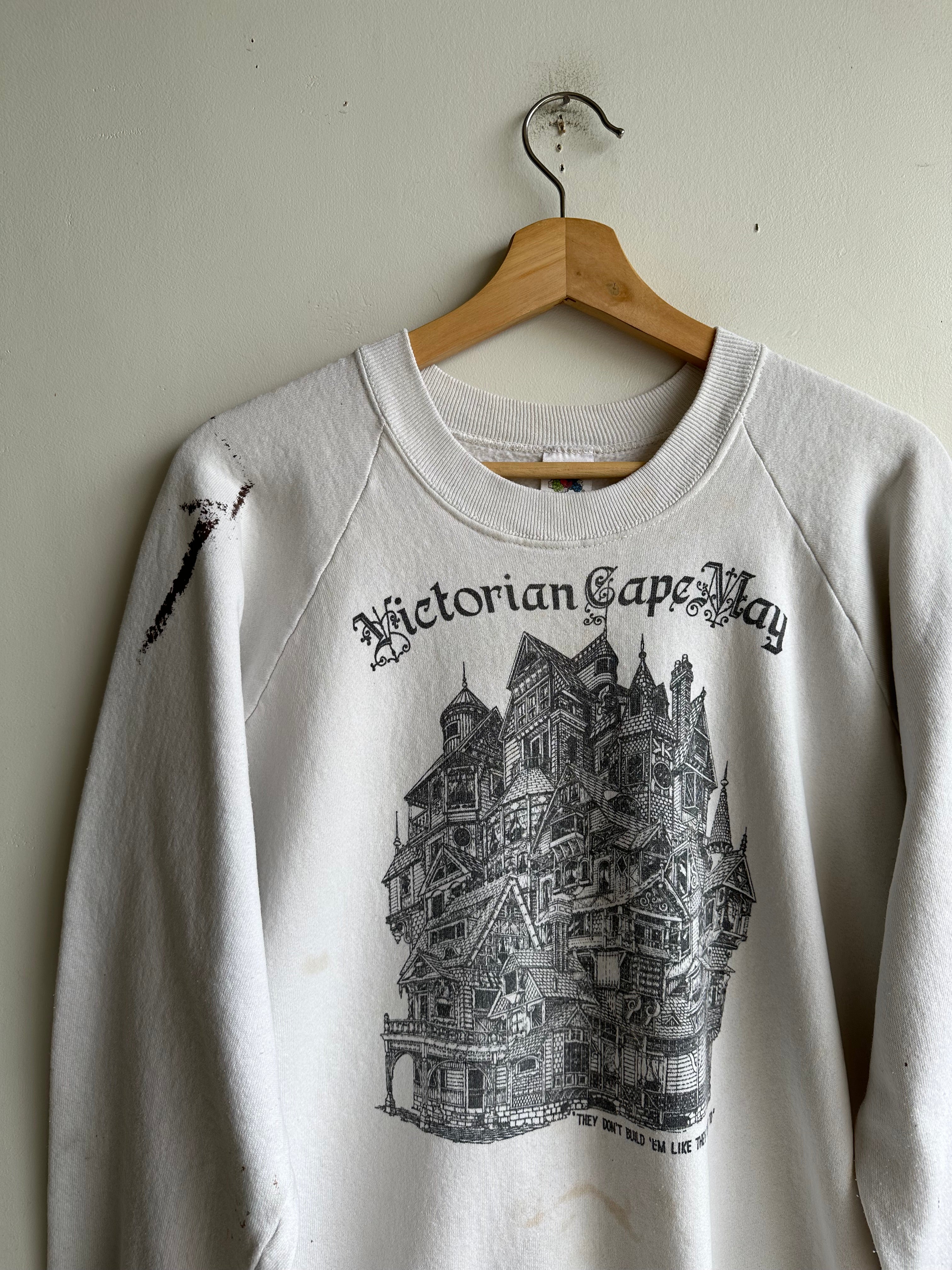 1980s Paint Stained Victorian Sweatshirt (M)