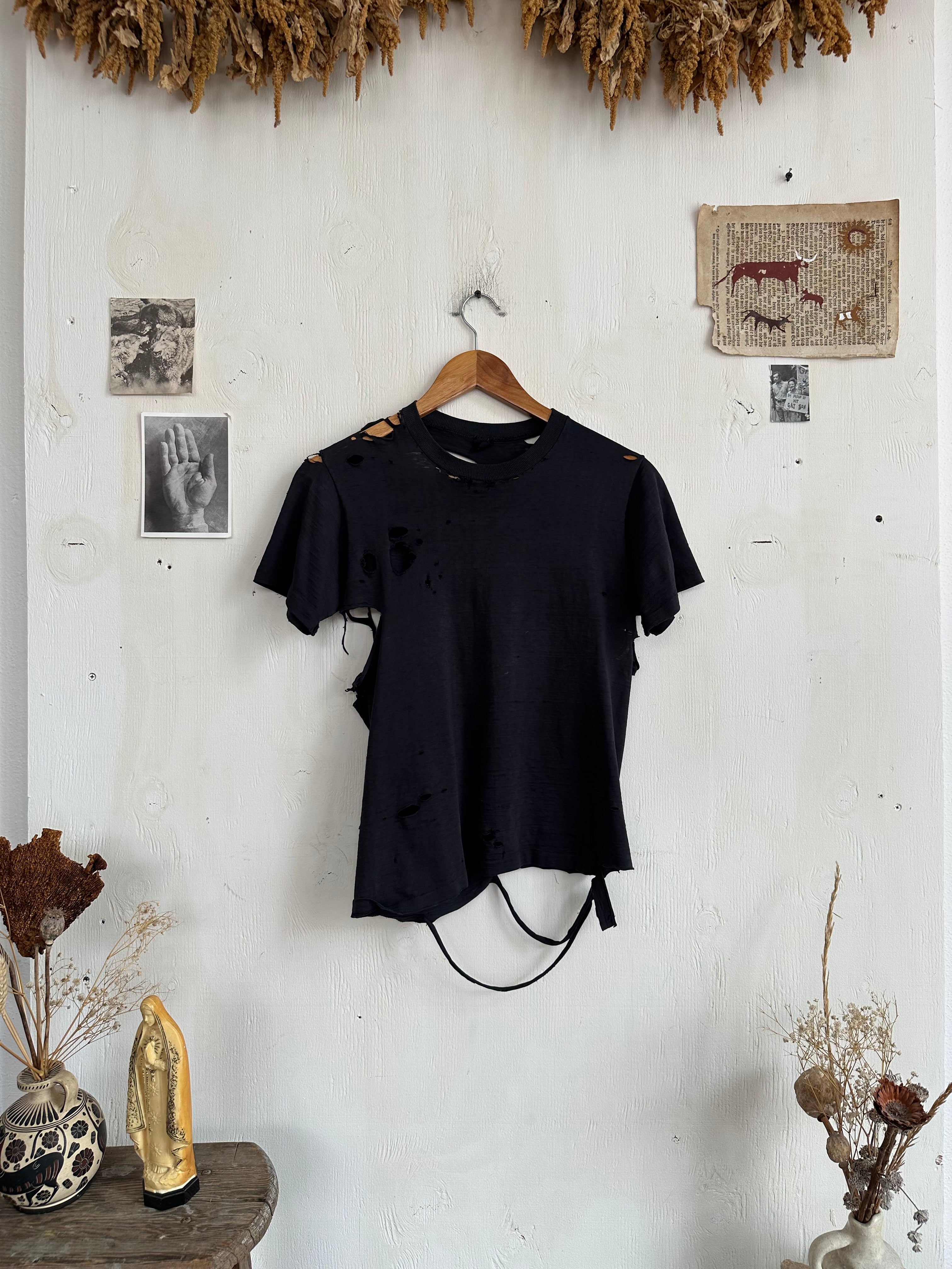 1970s Perfect Thrashed Black Tee (S)
