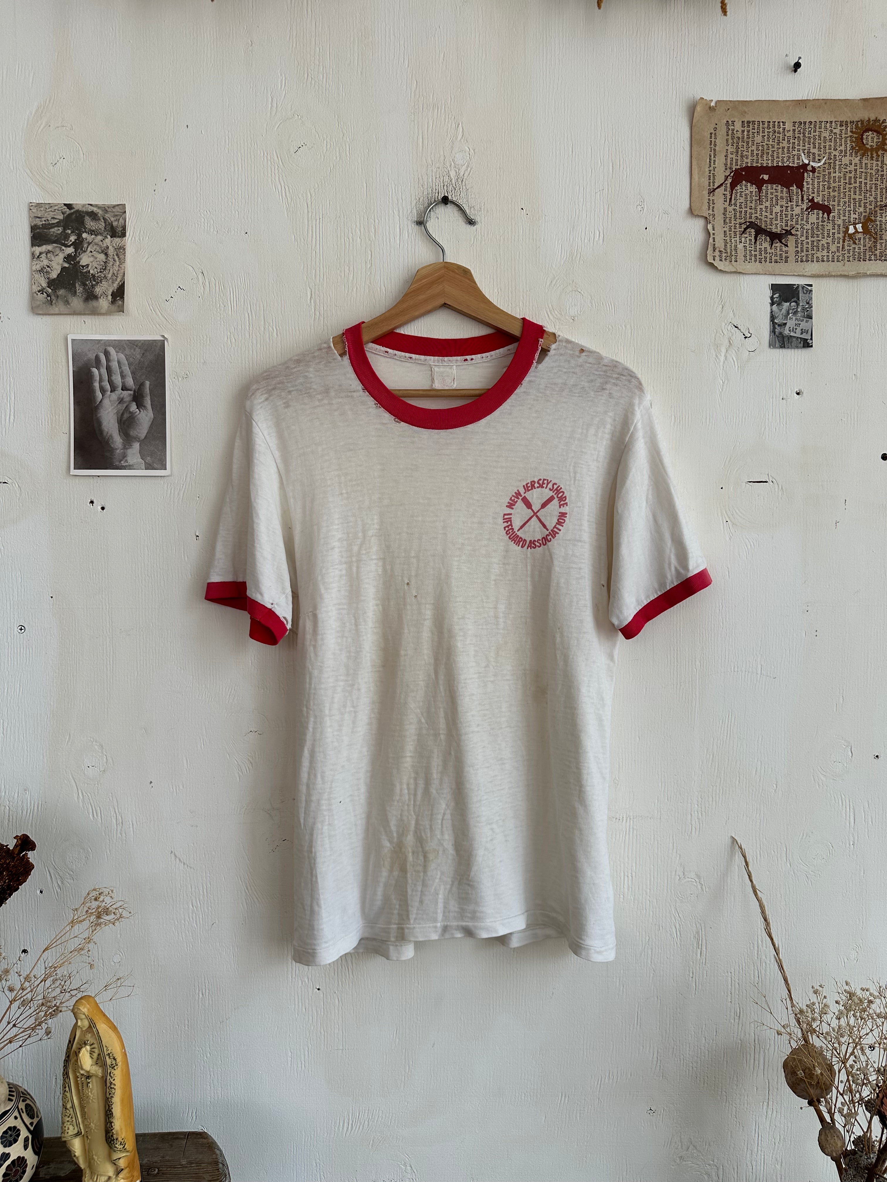 1970s Thrashed Jersey Shore Lifeguard Tee (M)