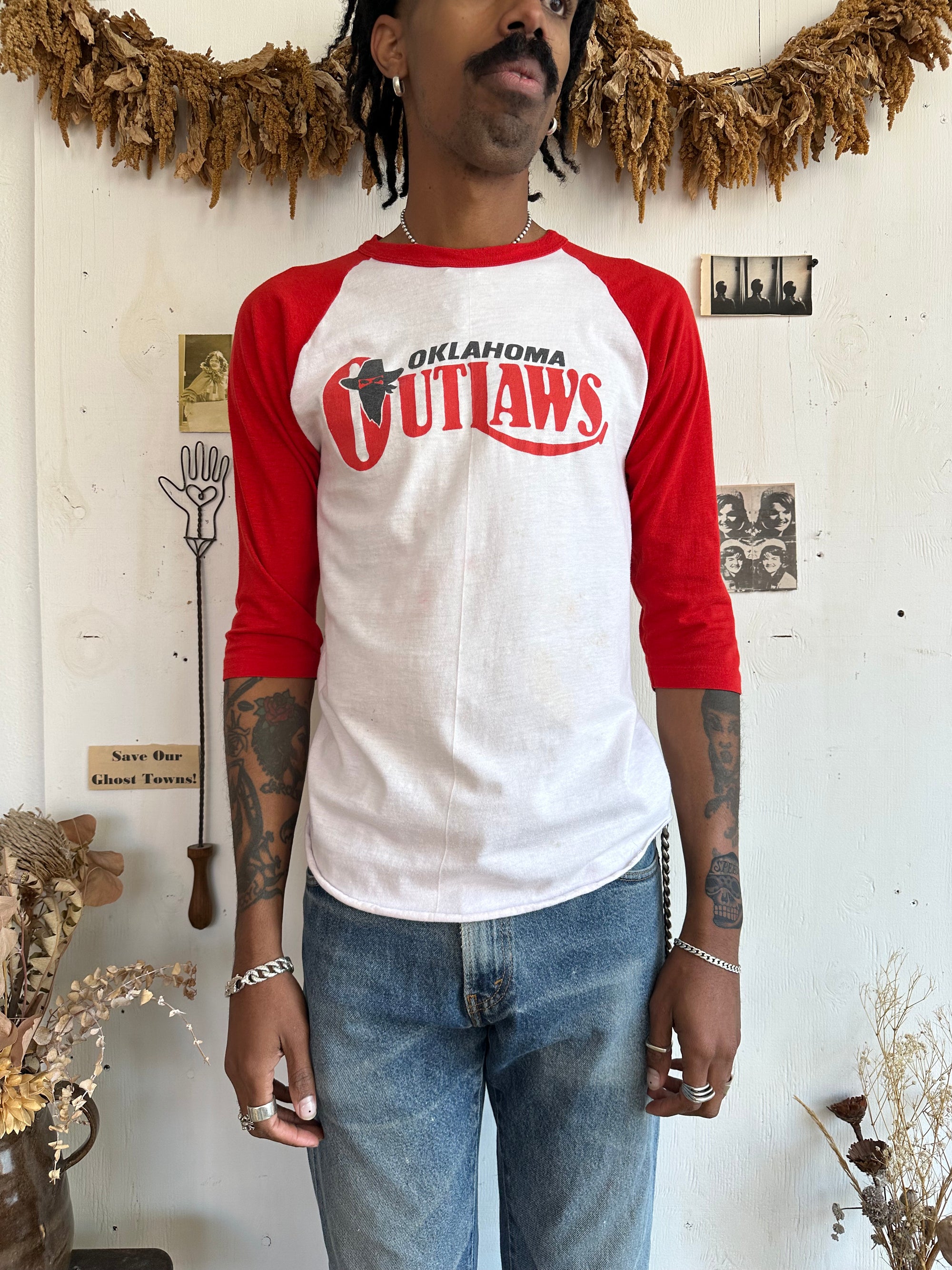 1980s Oklahoma Outlaws Baseball Tee