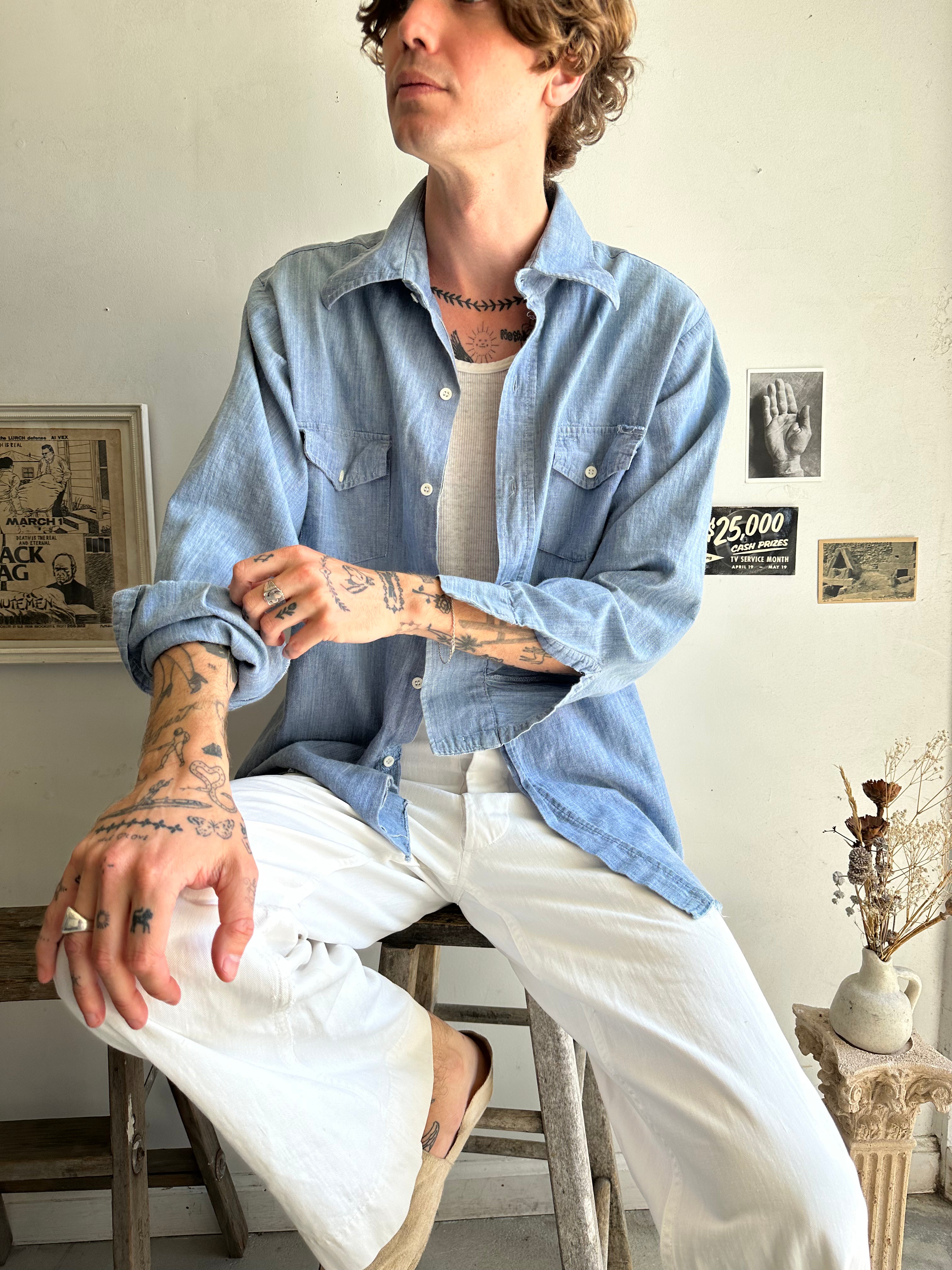 1970s Chambray Shirt (L/XL)