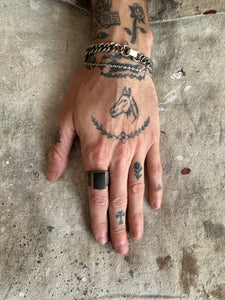 Vintage Chunky Silver/Onyx Ring (11)