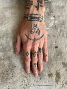 Vintage Sterling Rose Ring (7.5)