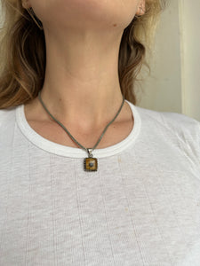 Antique Sterling Pressed Wildflower Necklace (16")