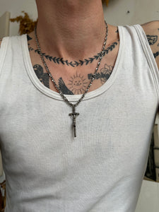 Vintage Silver Cross with Krementz Designer Chain (20")