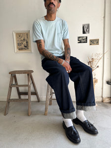 1980s Baby Blue Faded Pocket Tee (L)