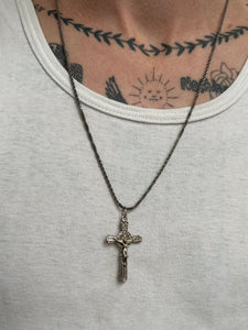 Vintage Sterling Cross Necklace (24")