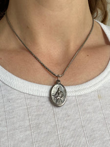 Vintage St. Jude Pendant Necklace (14")