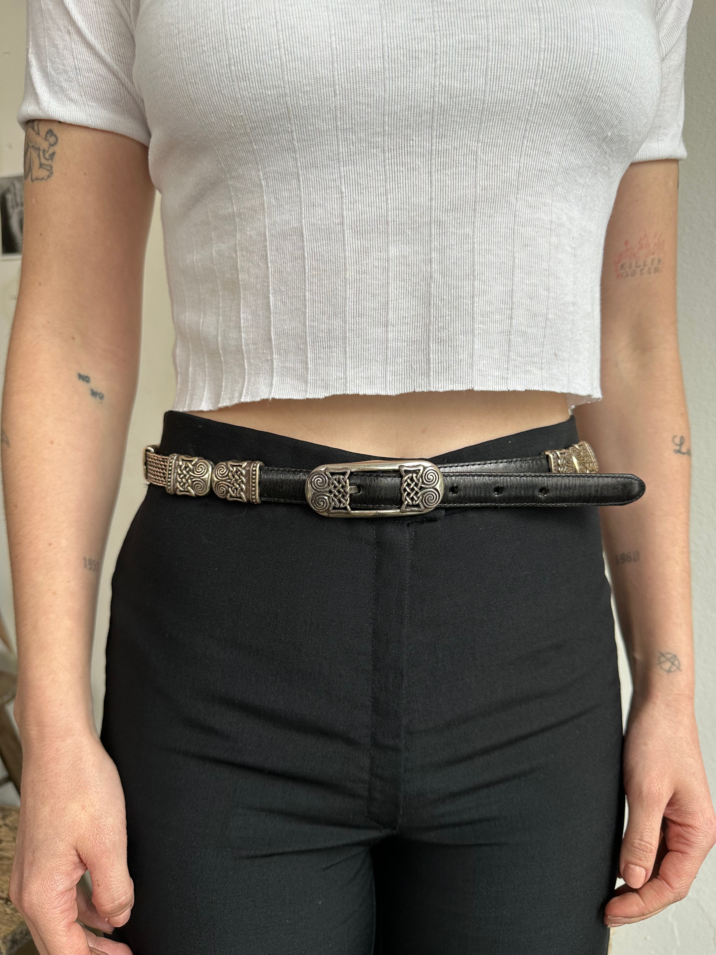 1990s Reversible Metal Applique Belt (28" - 32")