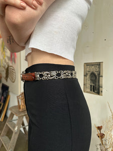 1990s Brown Heavy Metal Chain Belt (28" - 32")