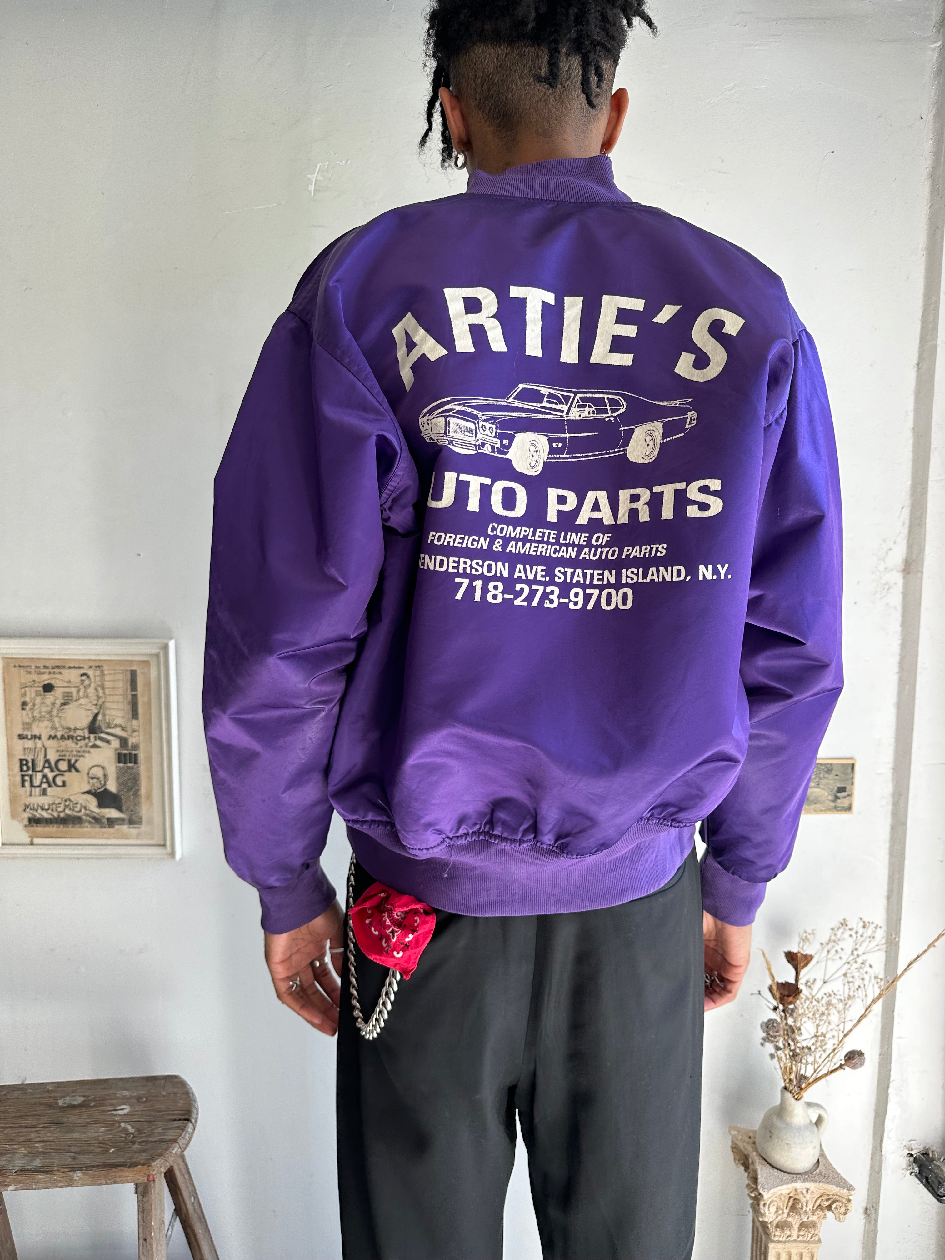 1980s Artie Satin Bomber Jacket (Boxy XL)