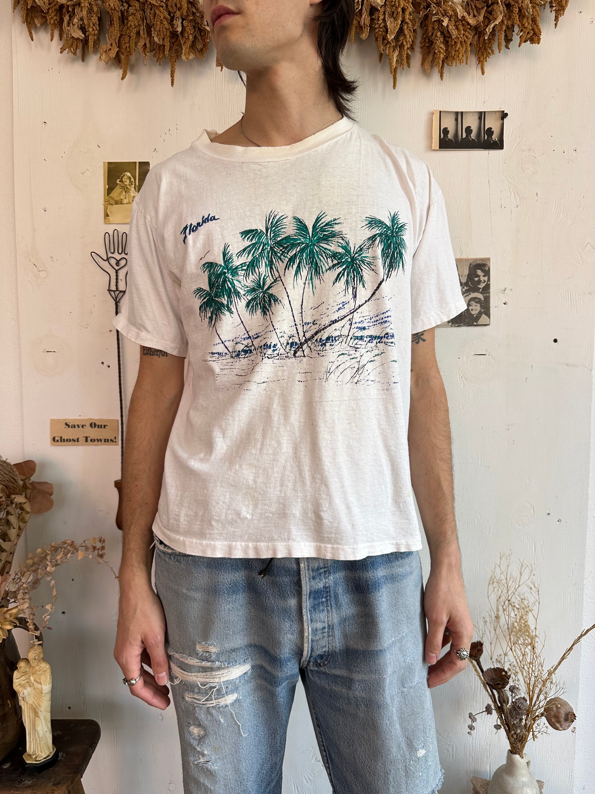 1980s Faded Florida Palm Trees Tee