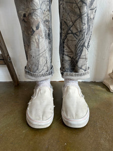 Perfectly Thrashed White Vans (M8/W9.5)