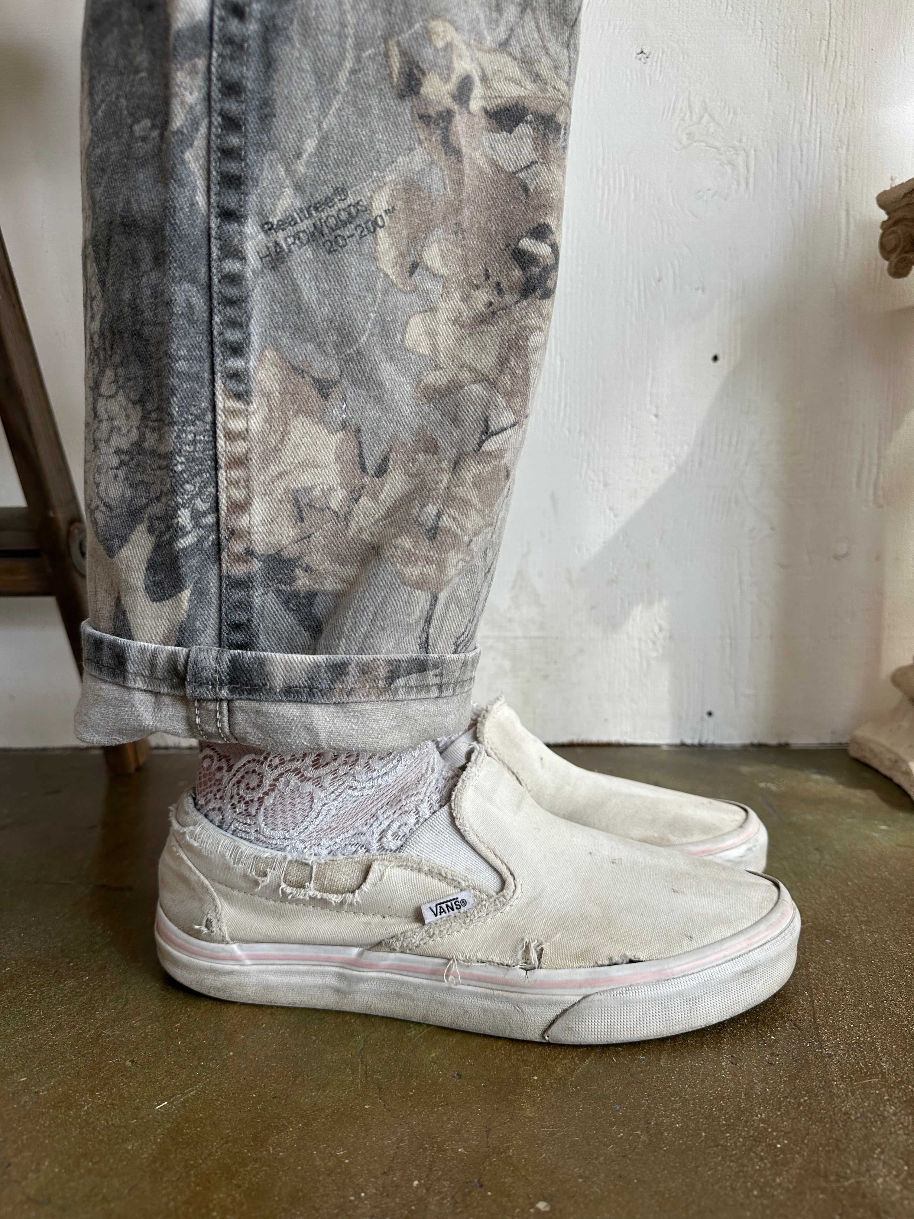 Perfectly Thrashed White Vans (M8/W9.5)