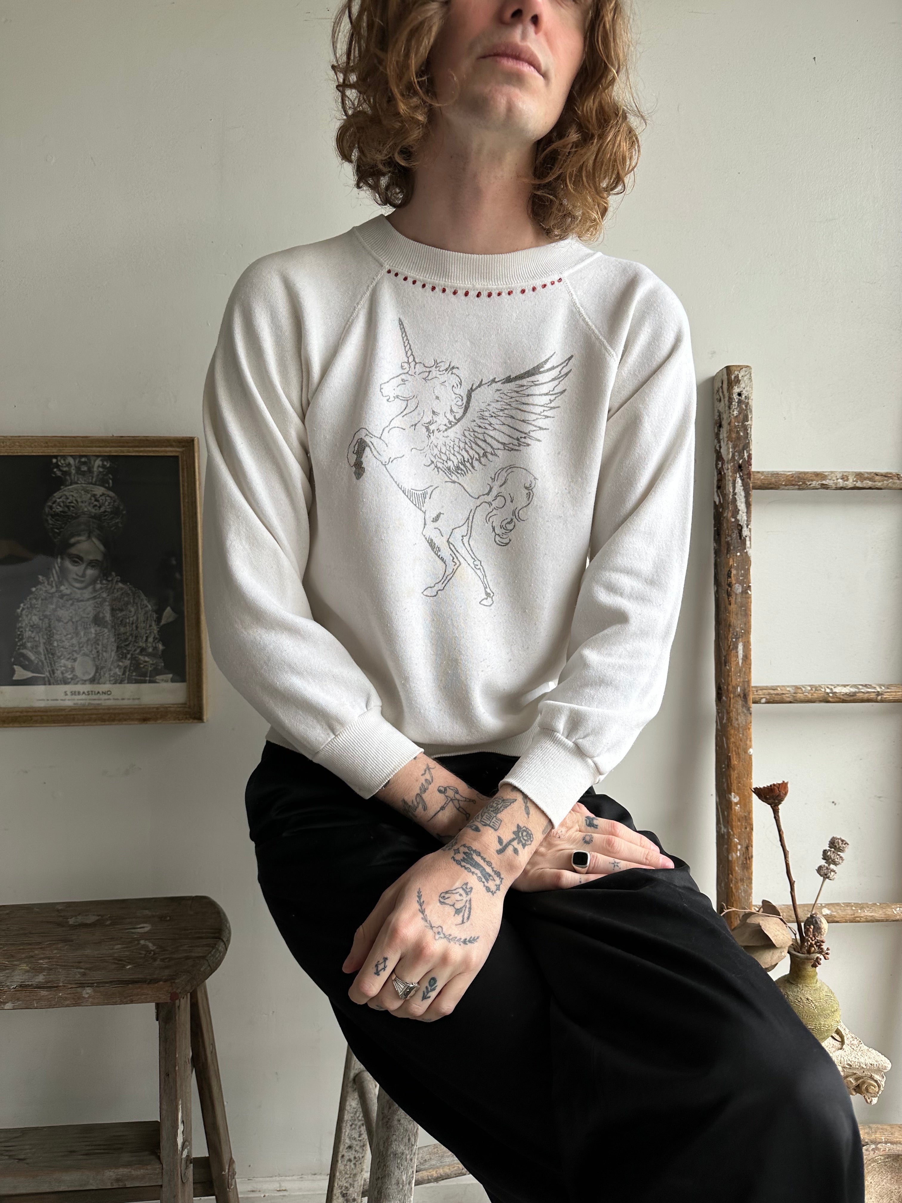 1980s Faded Pegasus Sweatshirt (M)