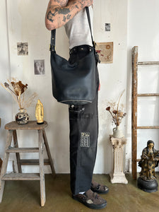 1990s Coach Black Leather Bucket Bag