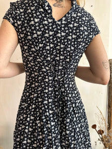 1980s Floral Mini Dress (S/M)