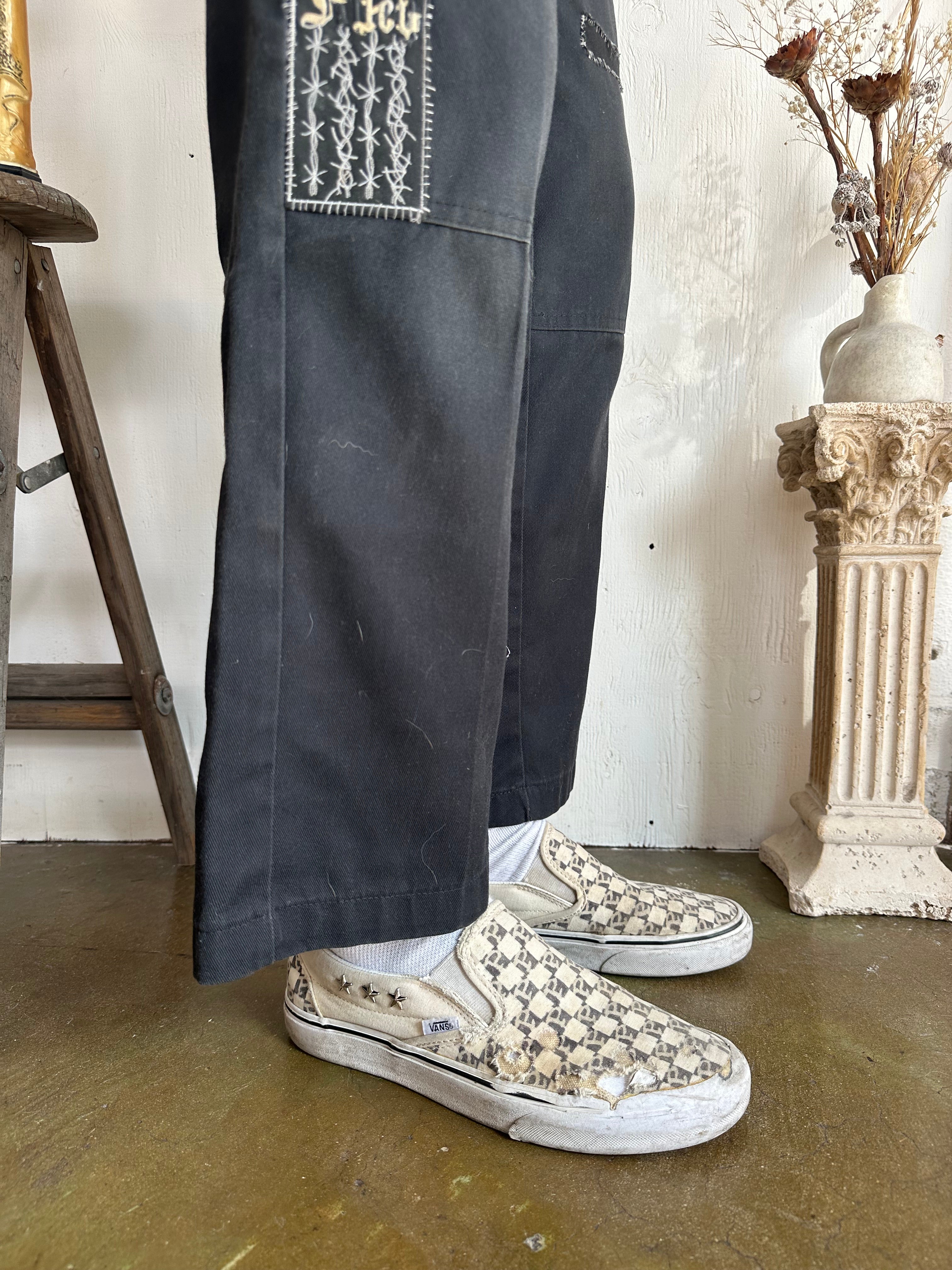 Thrashed Hand Drawn Checkered Vans W/ Star Studs