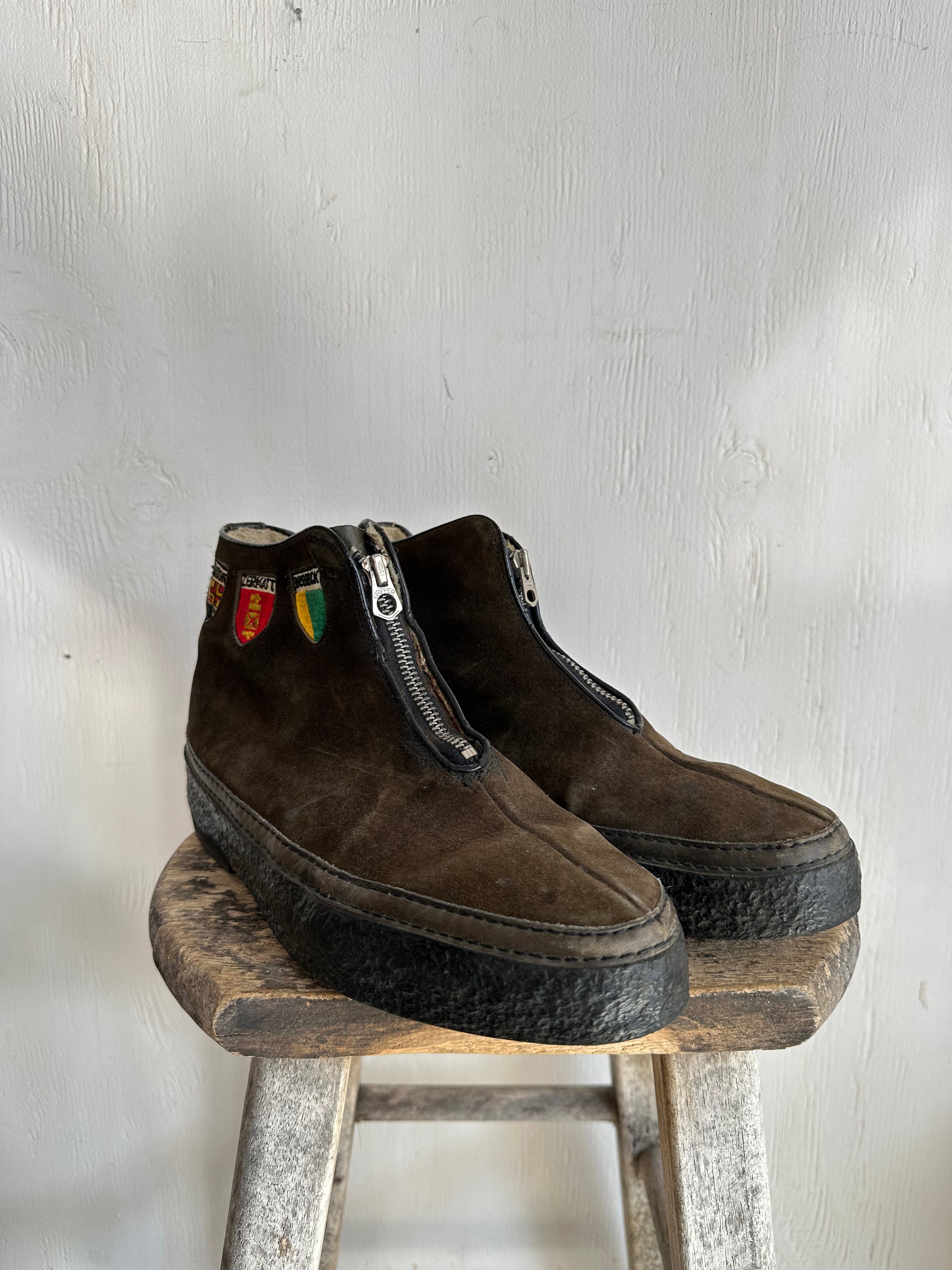Women’s Front Zip Euro Suede Boots (W7.5)