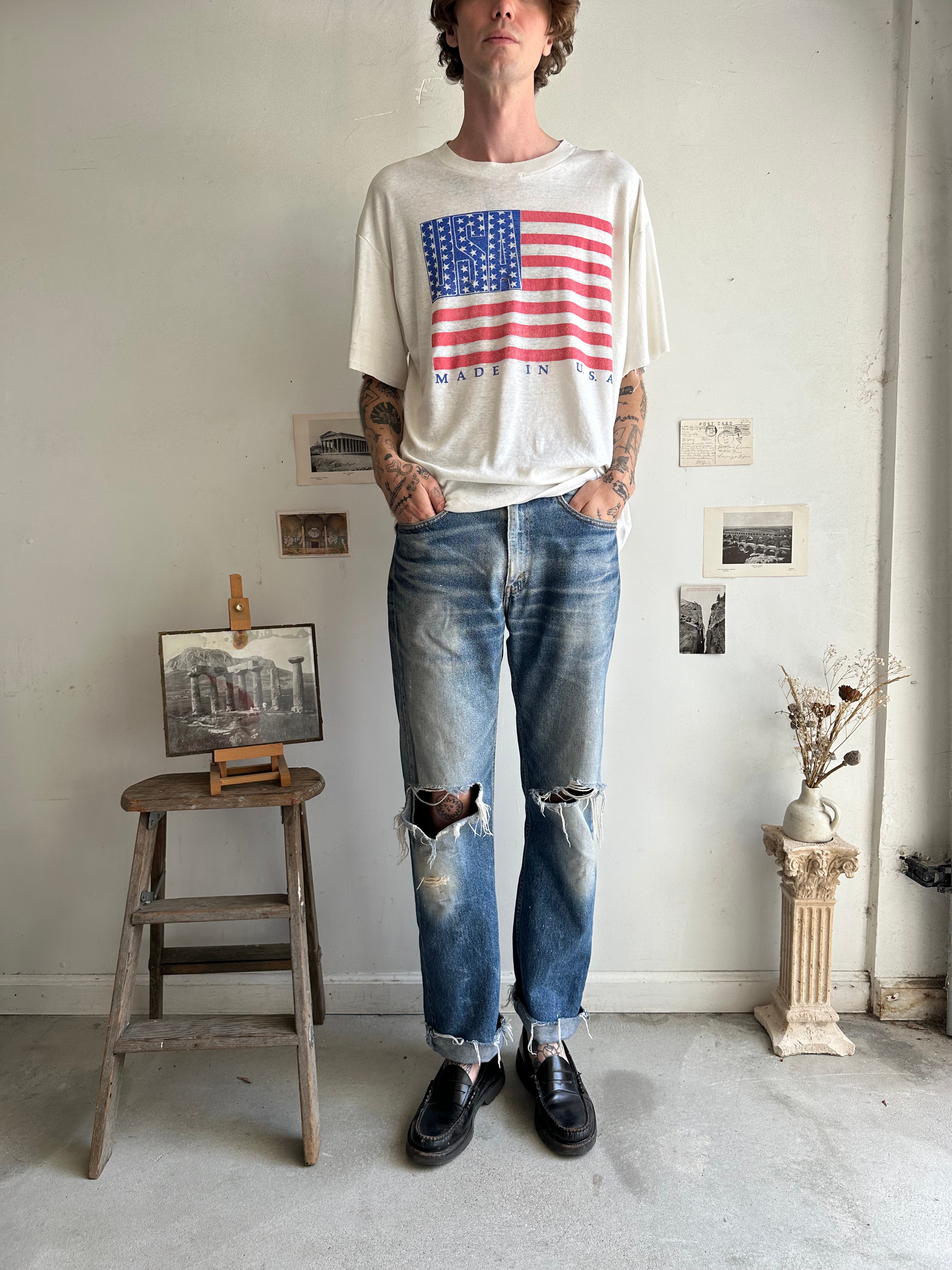 1980s Paper Thin Made In The USA Tee (Boxy XXL)