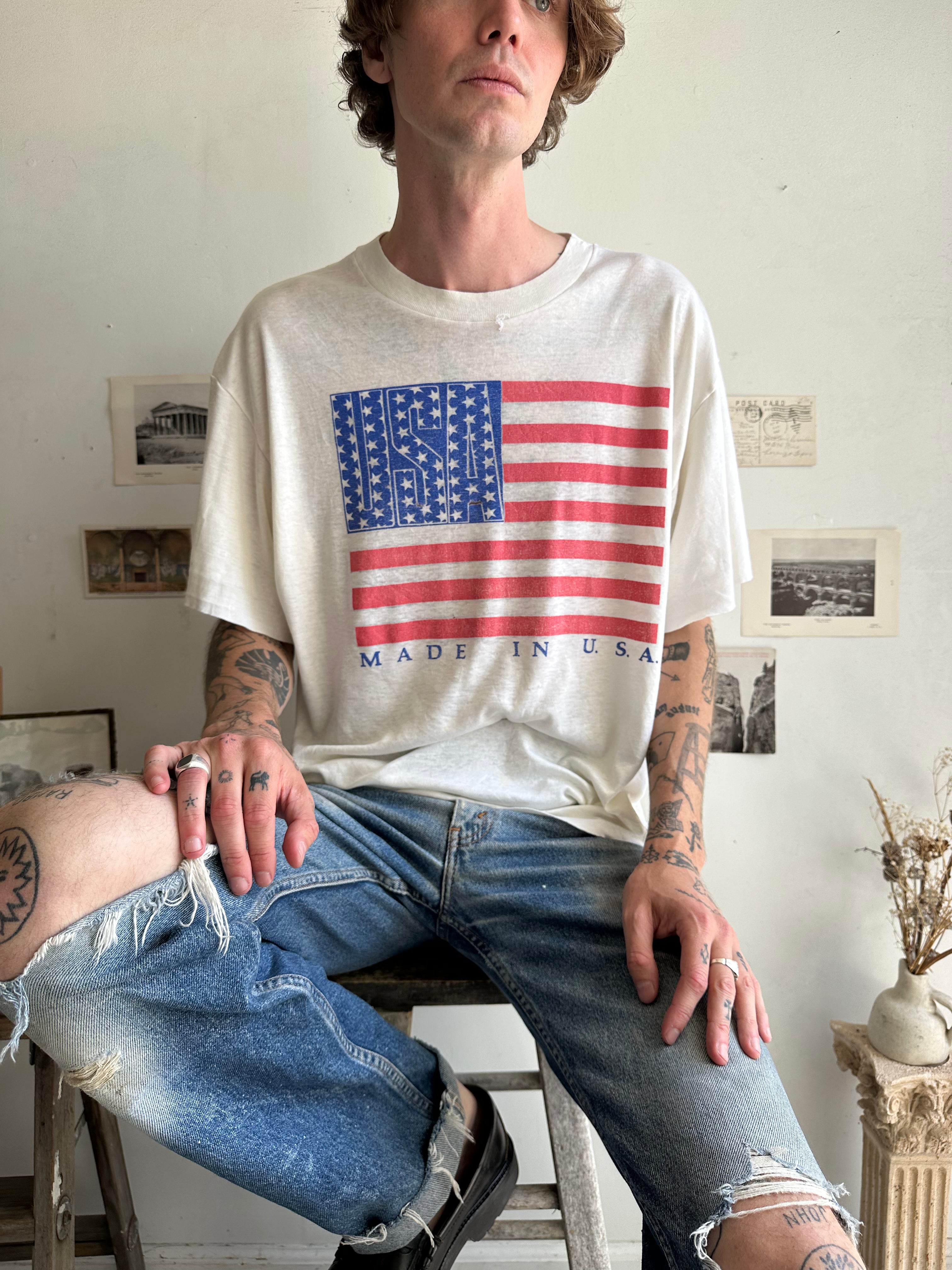 1980s Paper Thin Made In The USA Tee (Boxy XXL)