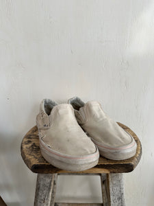 Perfectly Thrashed White Vans (M8/W9.5)