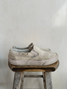 Perfectly Thrashed White Vans (M8/W9.5)