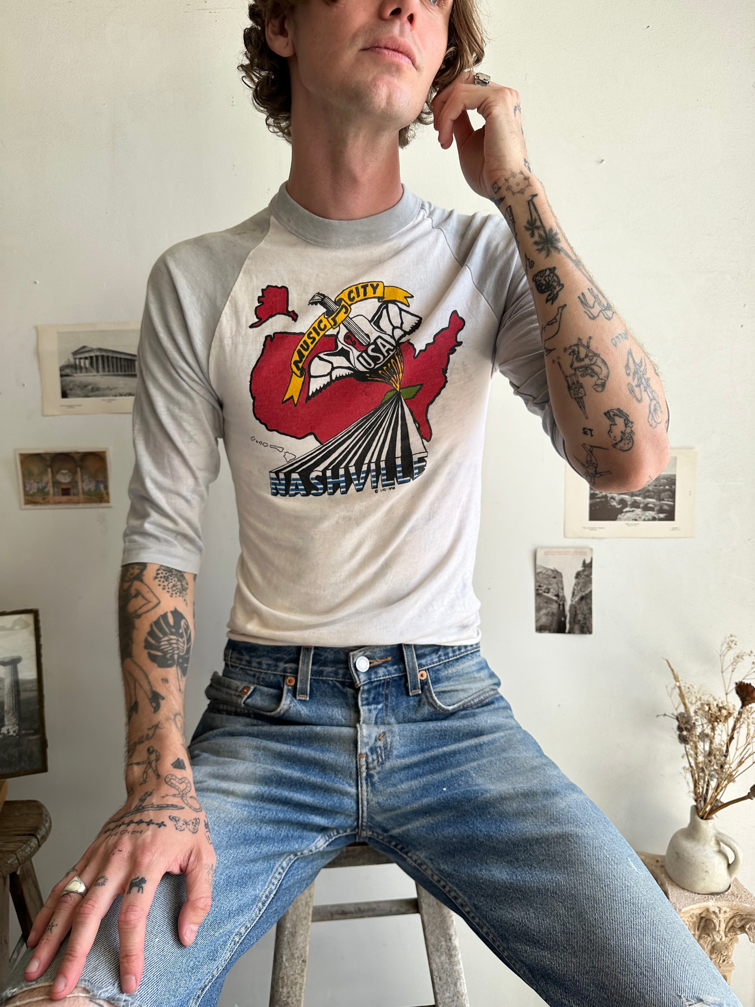 1978 Sunfaded Nashville Baseball Tee (S)
