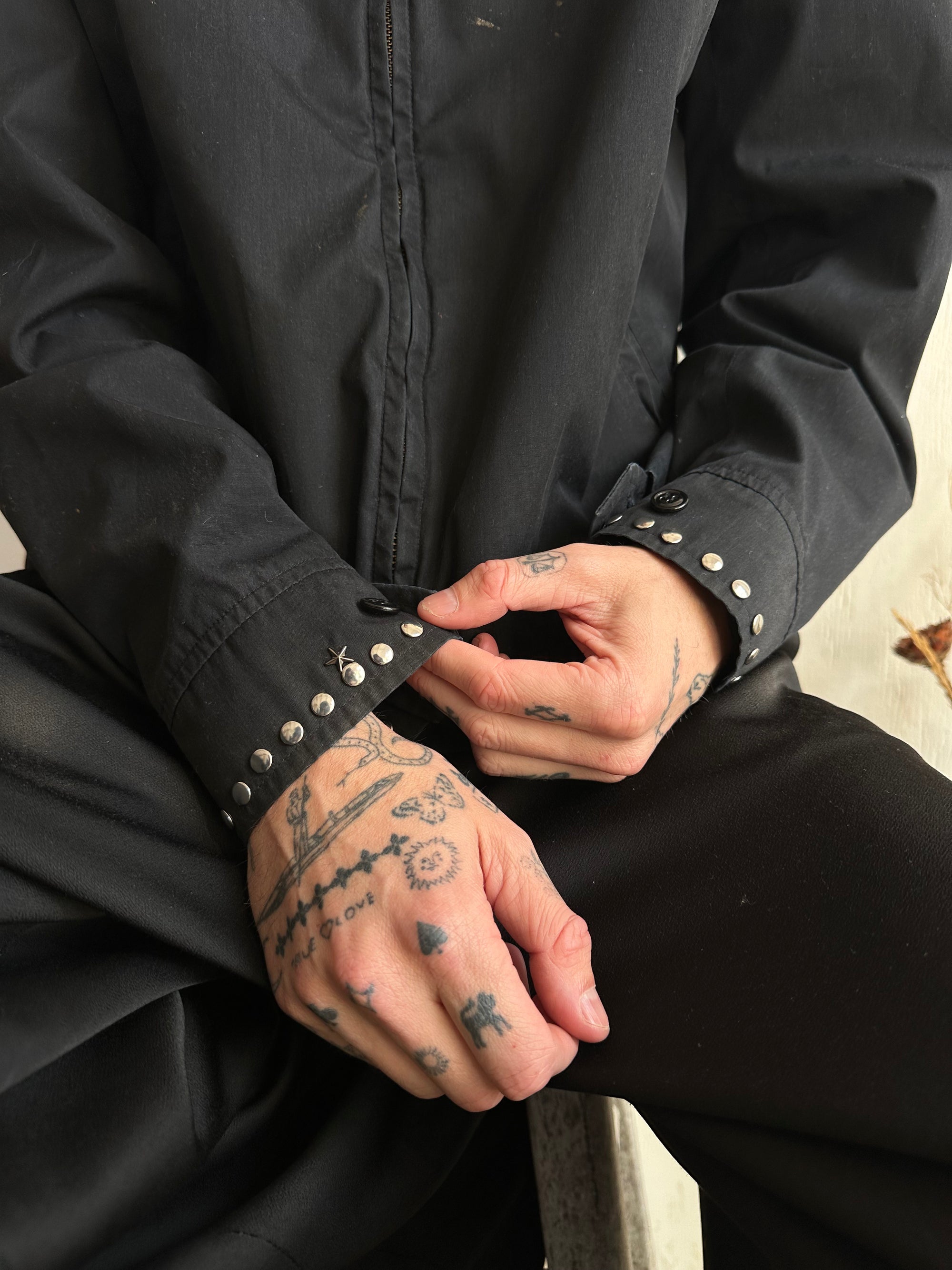 1970s Hand Studded Black Jacket