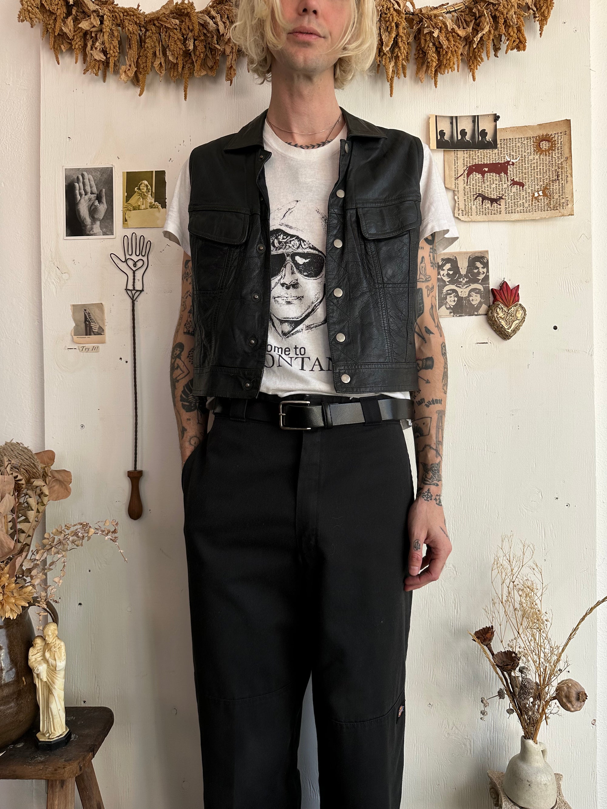 1980s Leather Vest