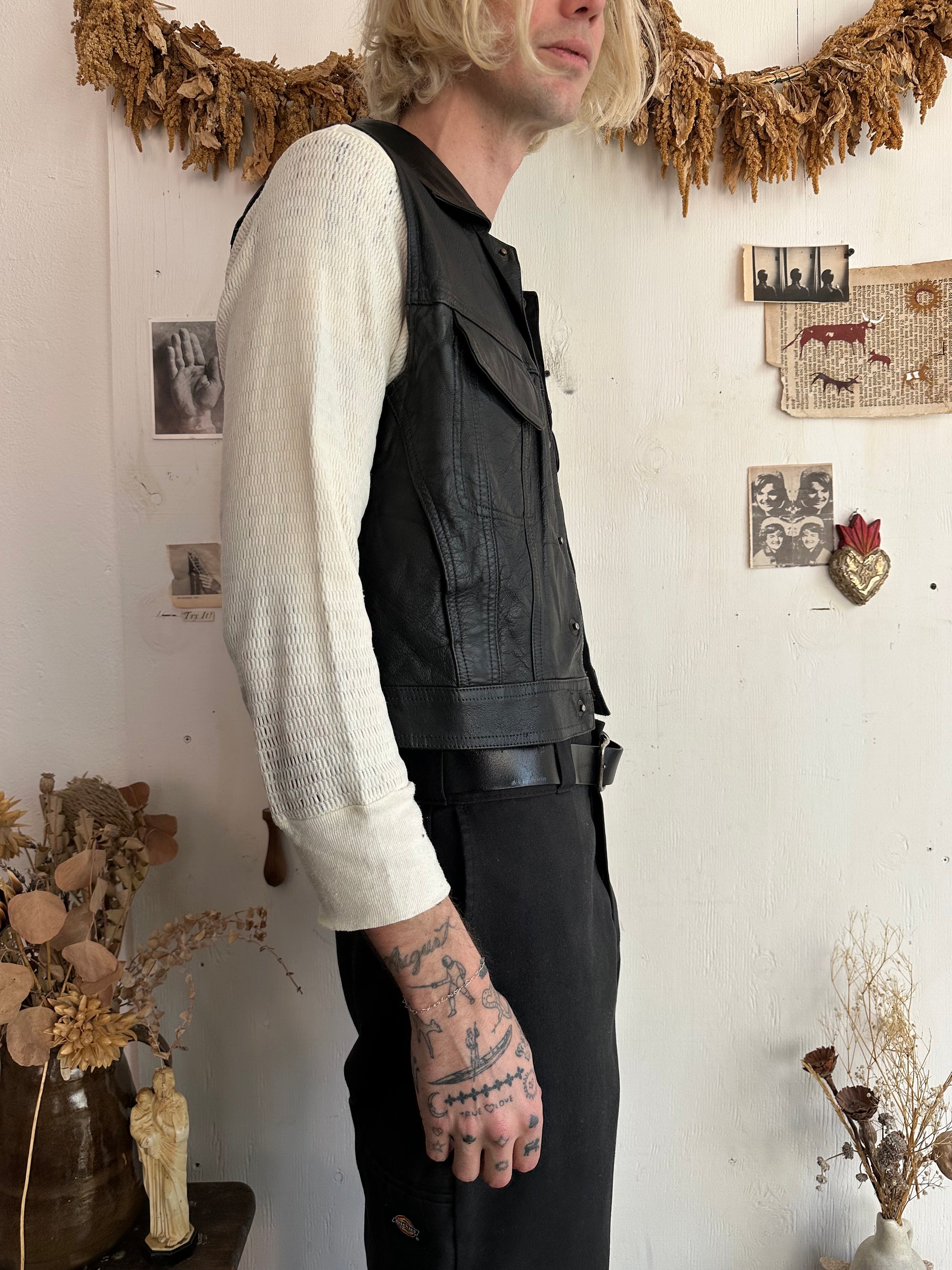 1980s Leather Vest