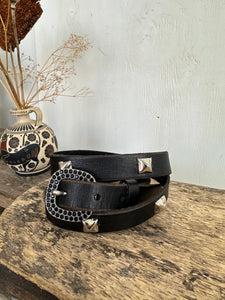 Vintage Skinny Studded Belt (32" - 38")