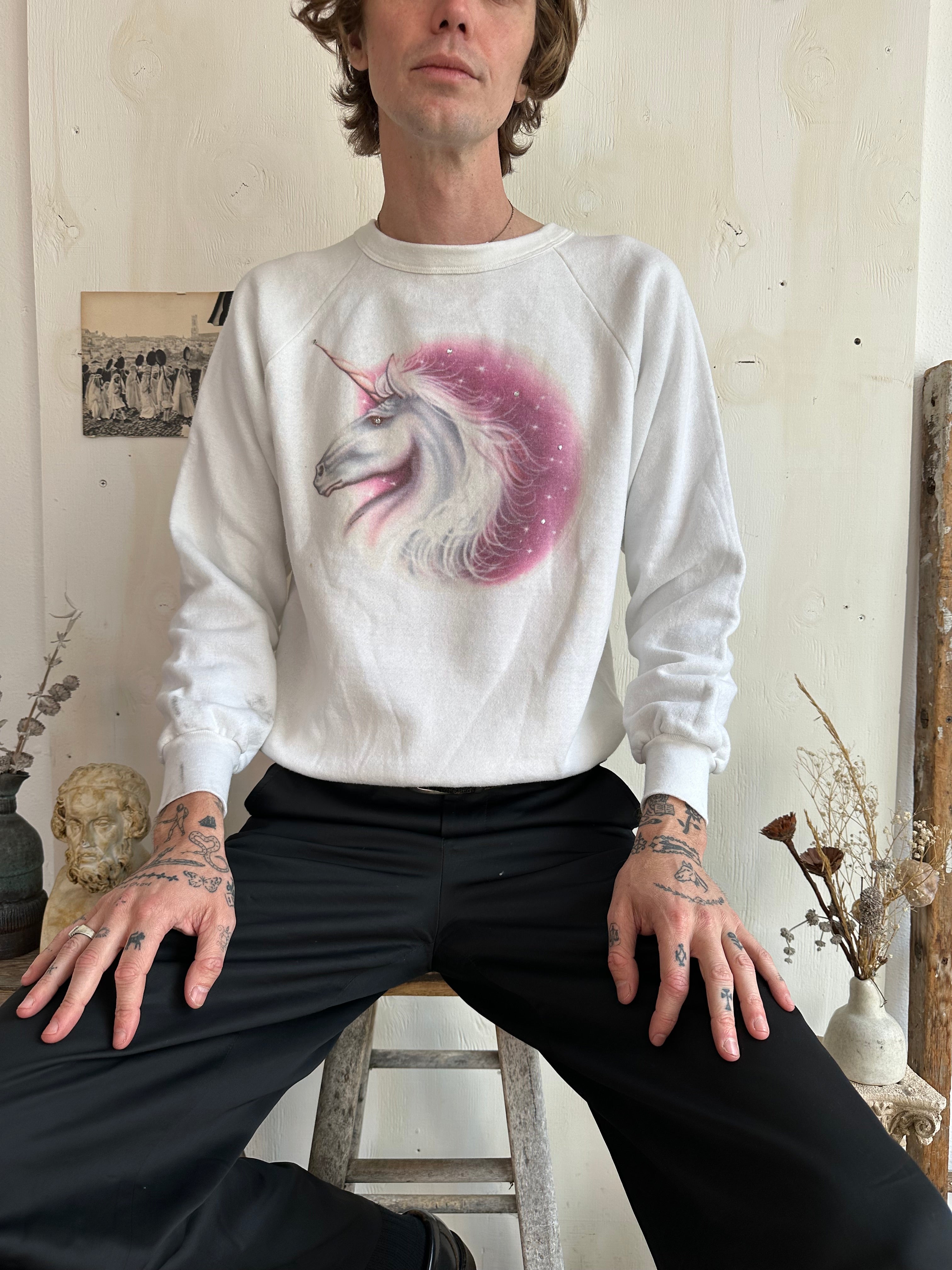 1980s Unicorn Sweatshirt (L/XL)