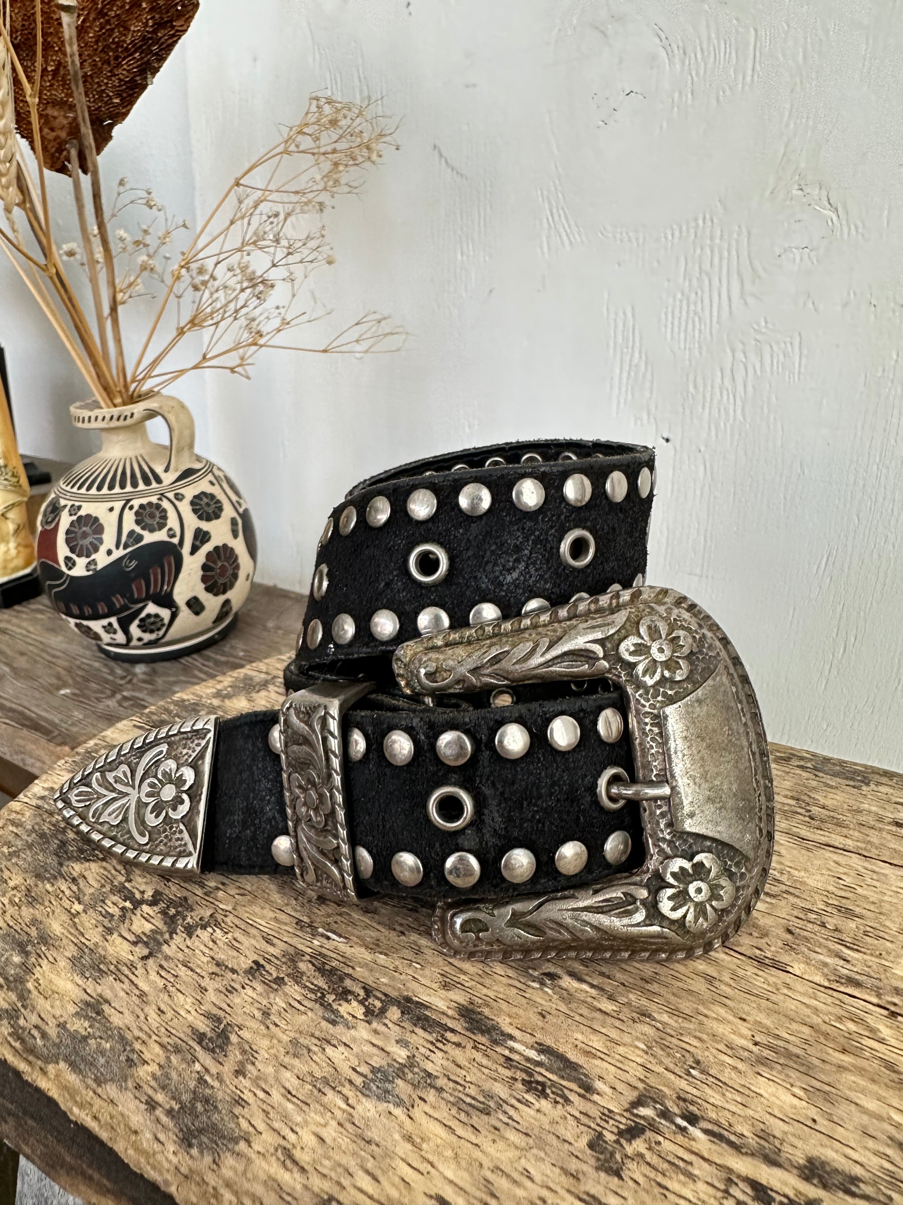 Vintage Studded Western Belt (26" - 30")