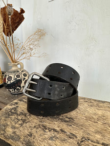 Vintage Double Prong Leather Belt (30" - 38")