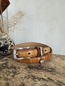 1990s Brighton Western Leather Belt W/ Heart Charm (28" - 32"