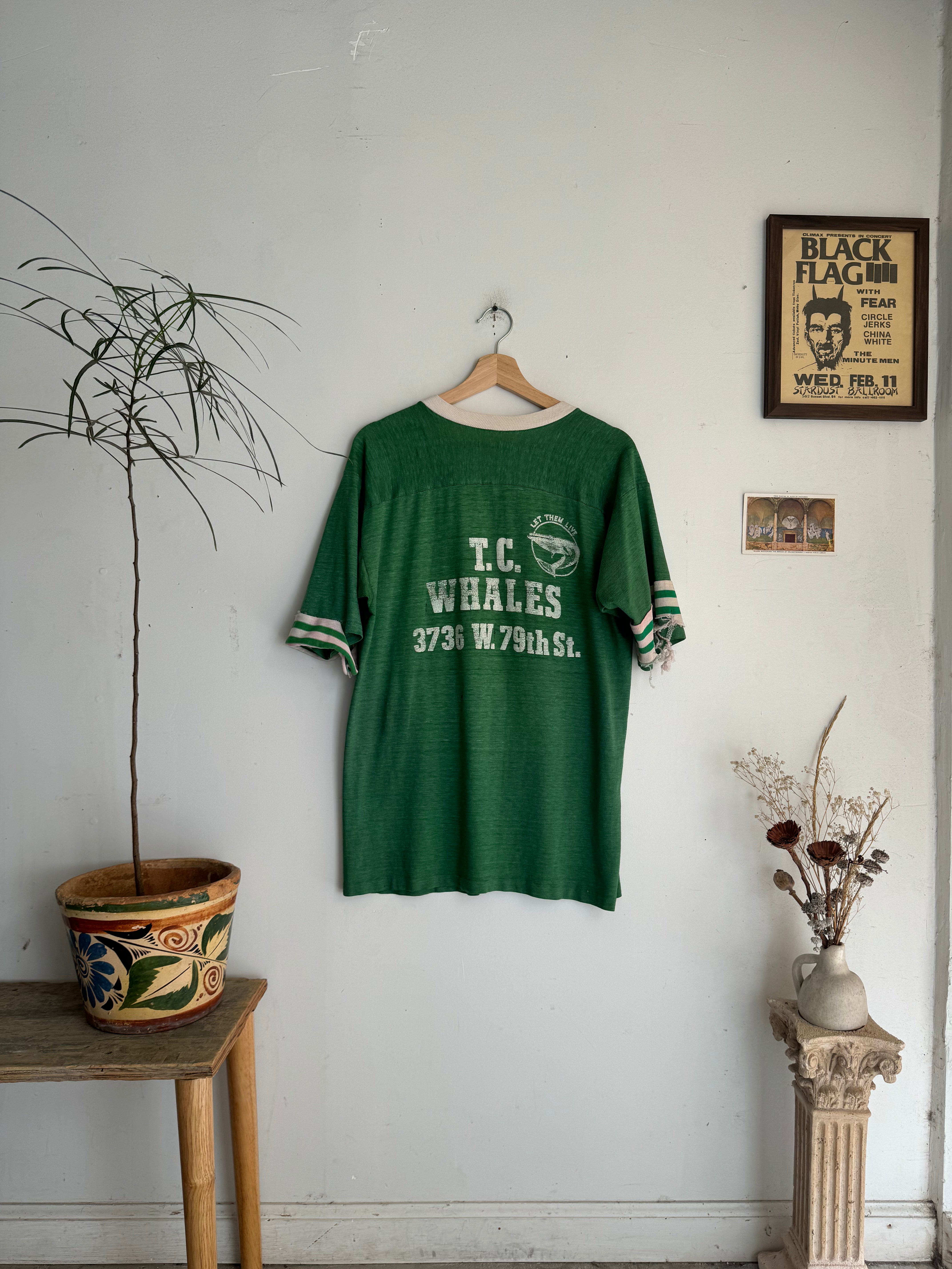 1980s Thrashed Save The Whales Jersey Tee (L)