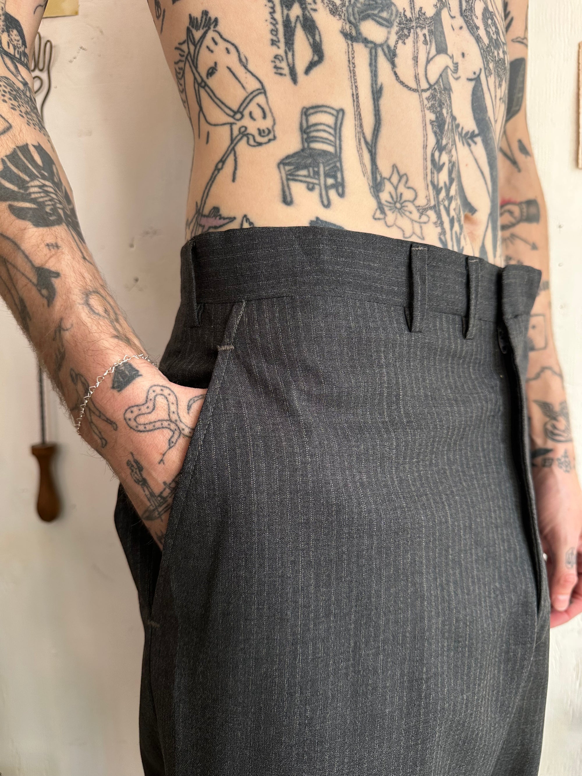 1950s Faded Pinstripe Trousers