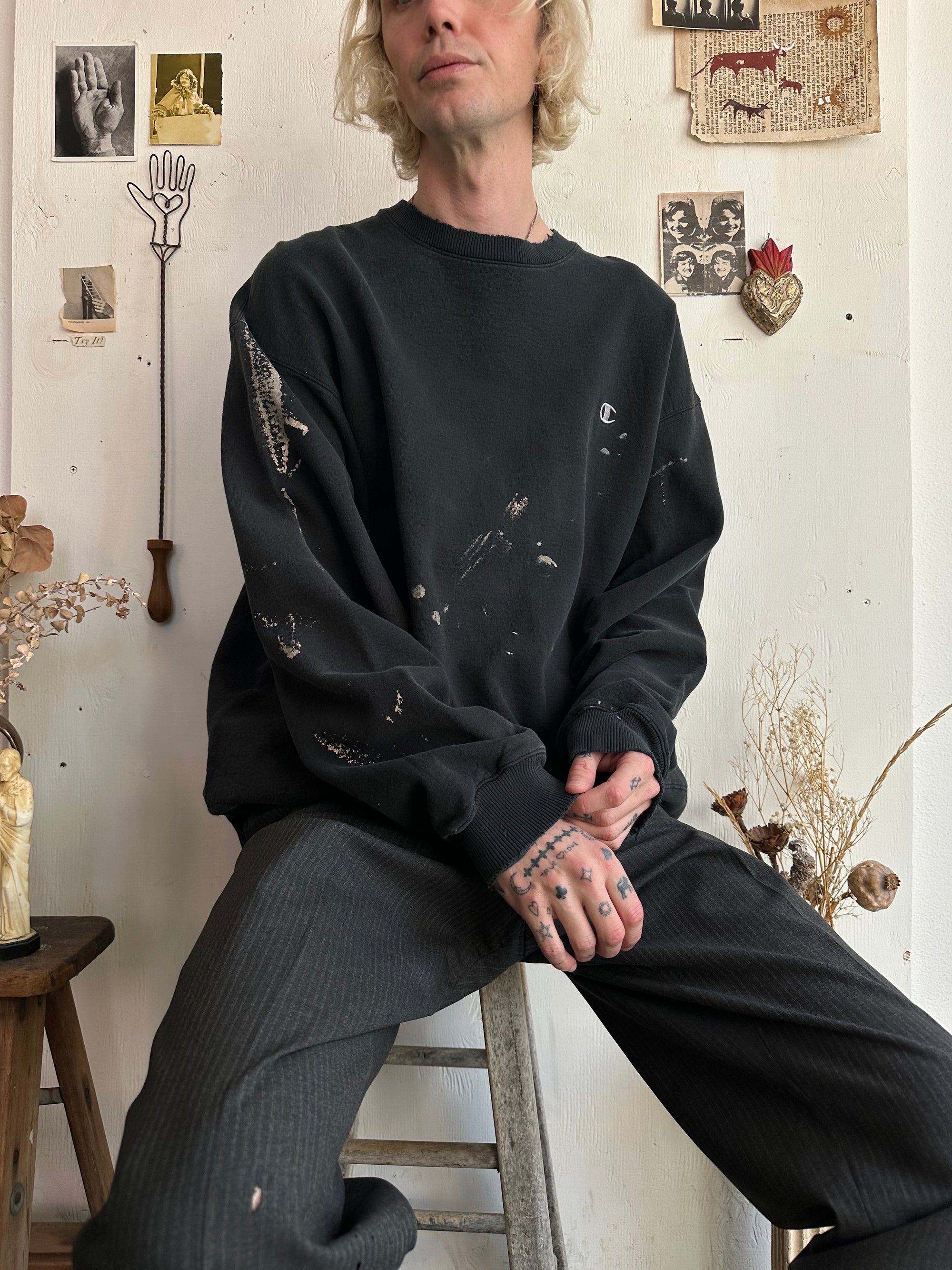 1990s Paint Splattered Champion Sweatshirt