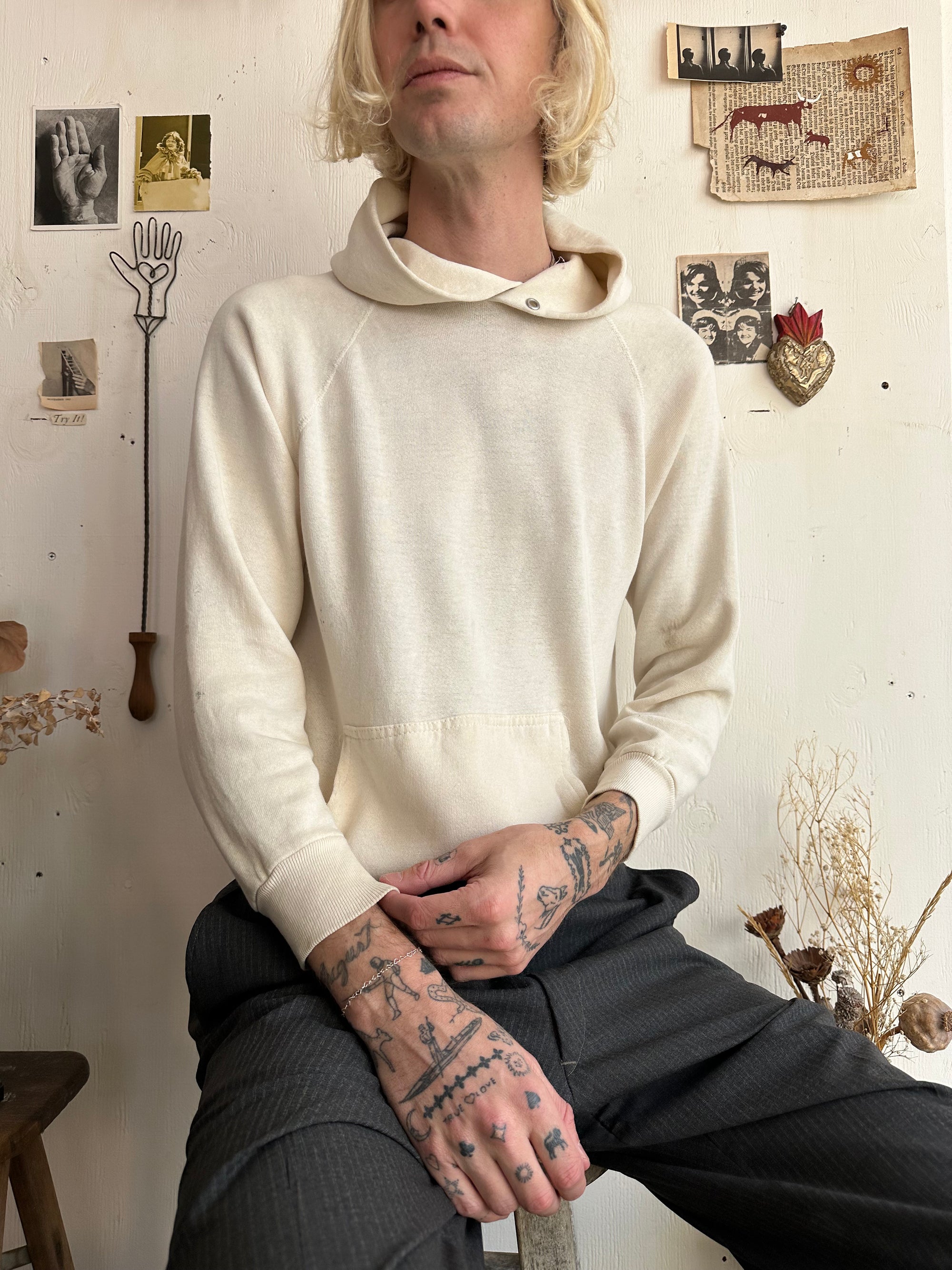 1970s Paper Thin Cream Hoodie