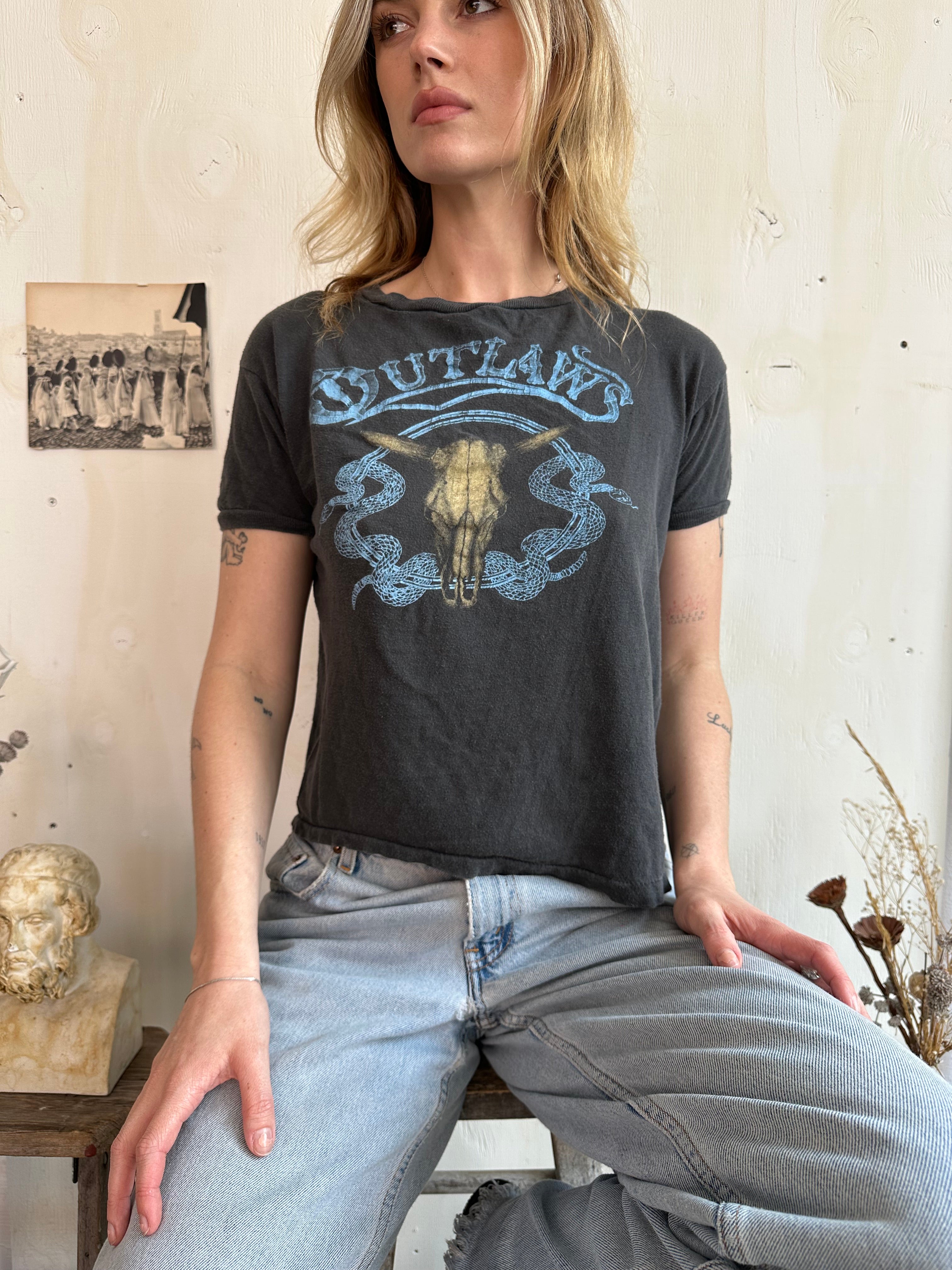 1970s Faded Outlaws Tee (Boxy S)