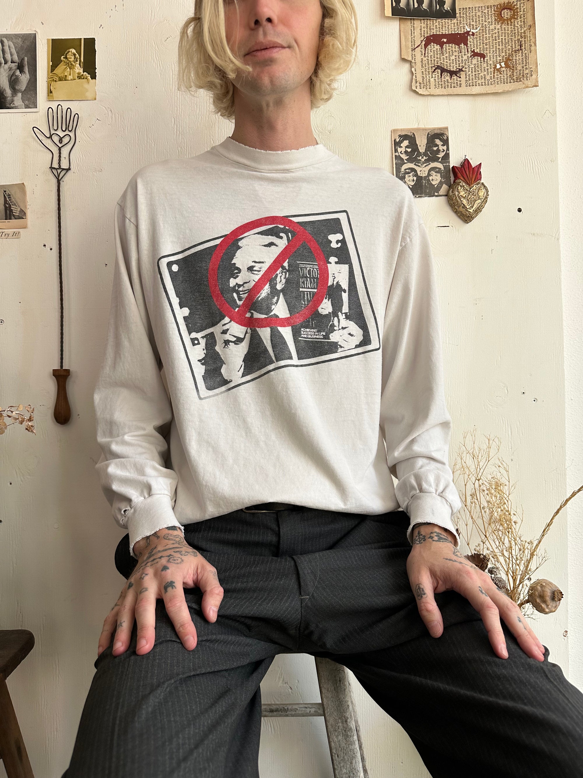 1990s Well Worn Fuck Victor Kiam Long Sleeve