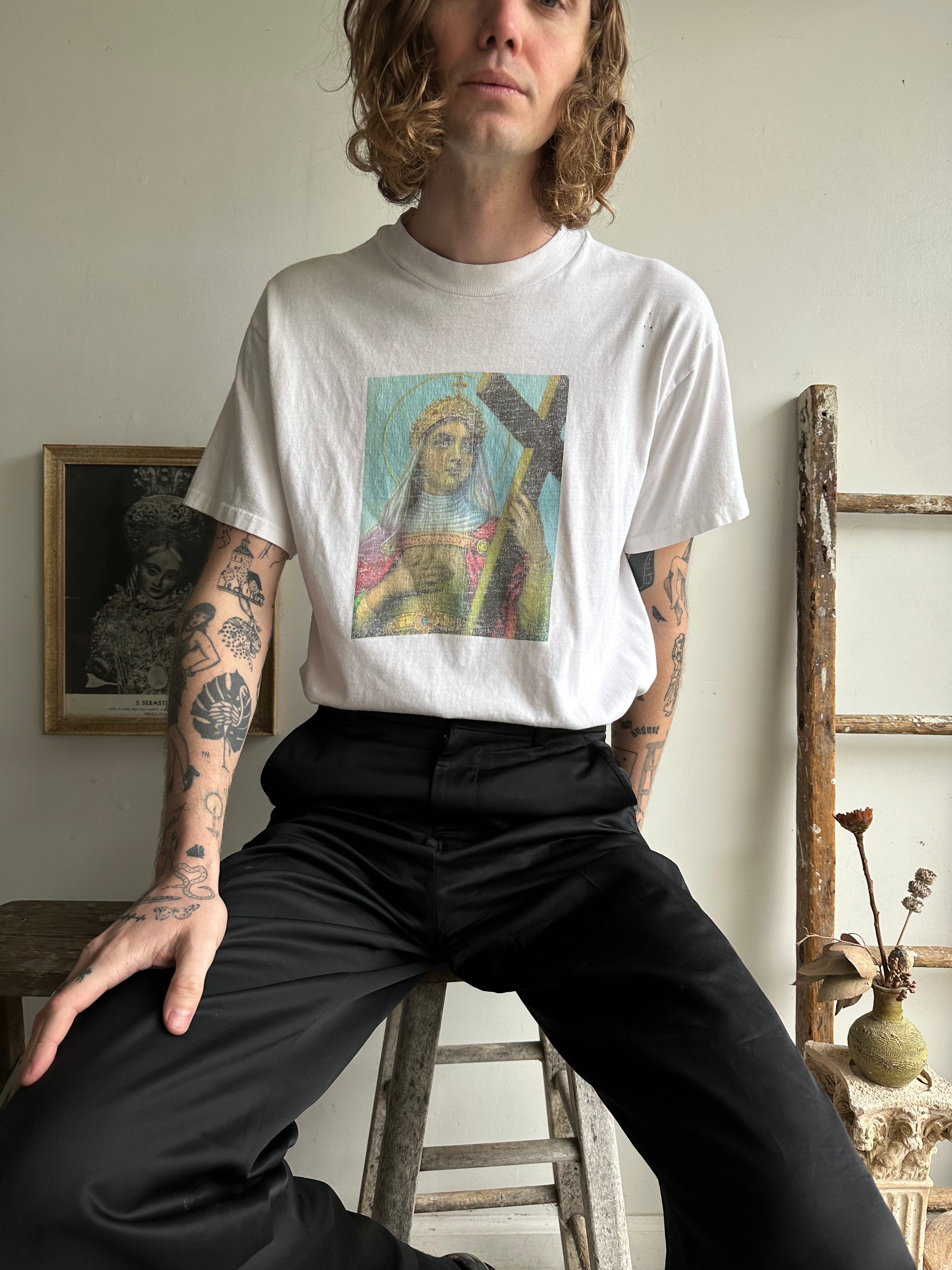 1990s Faded Saint T-Shirt (L/XL)