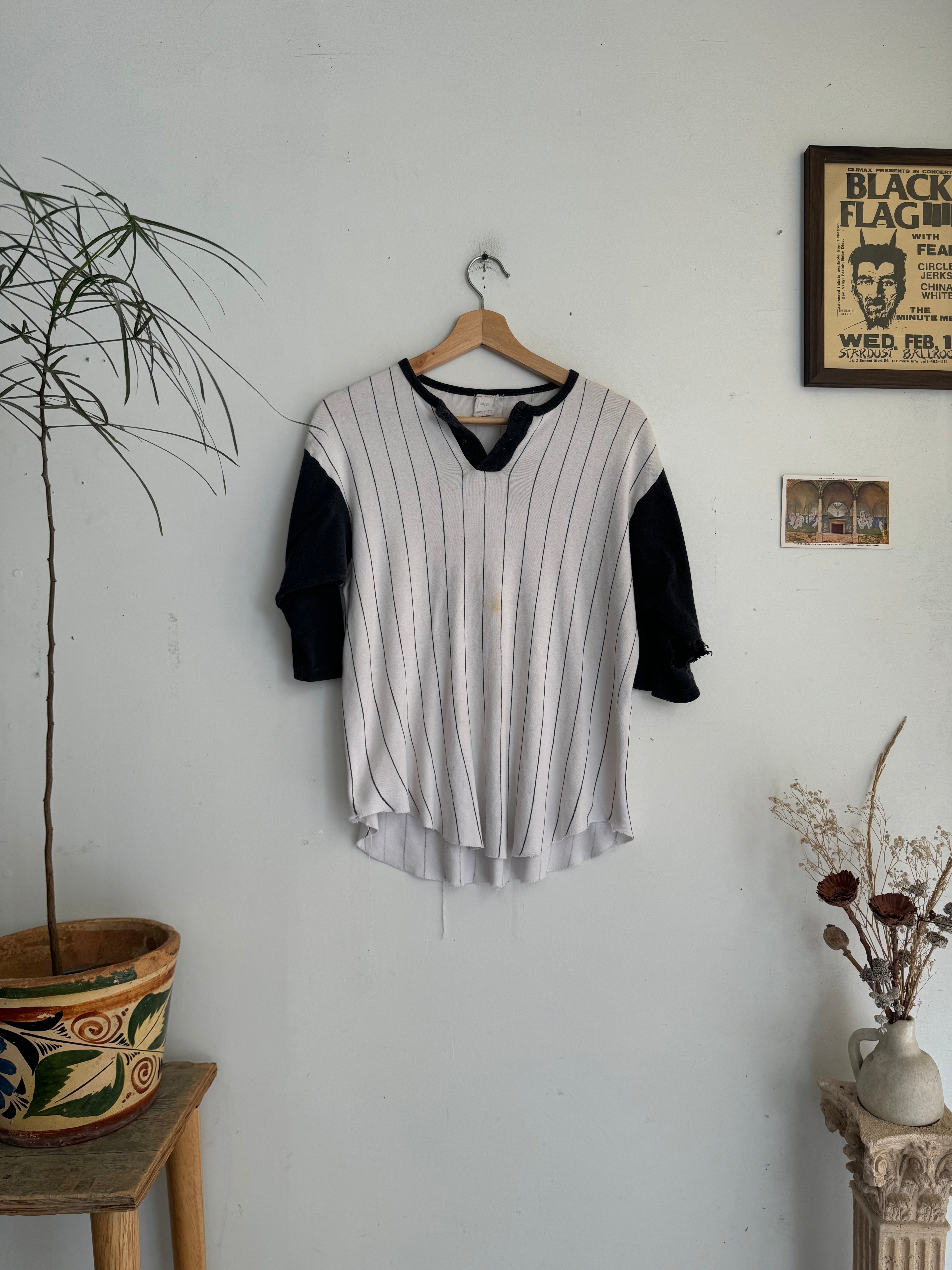 1970s Striped Baseball Henley (M)